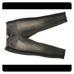 Dark grey skinny jeans with black pinstripe